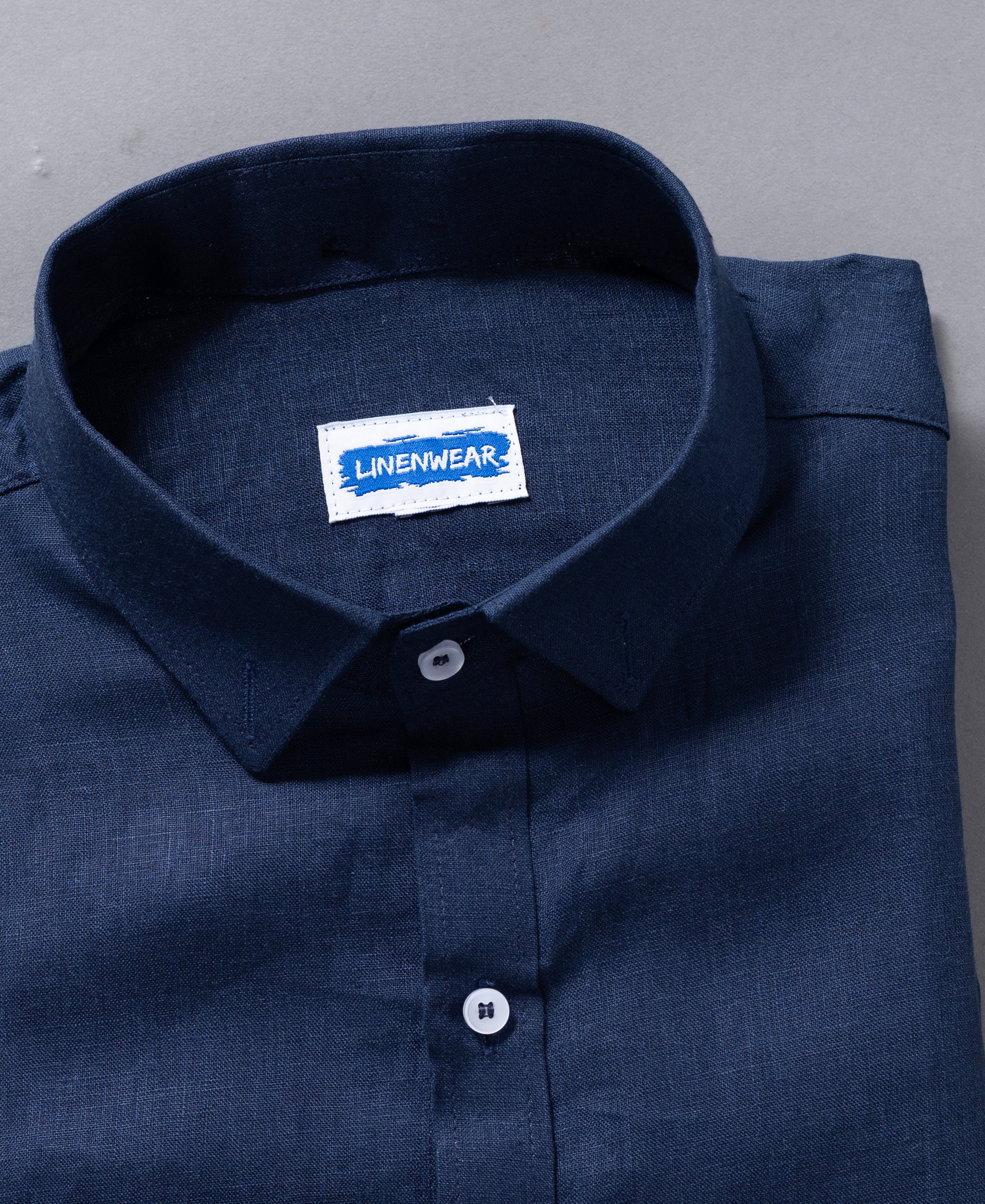 Premium Linen Blue and Off White Combo Shirt