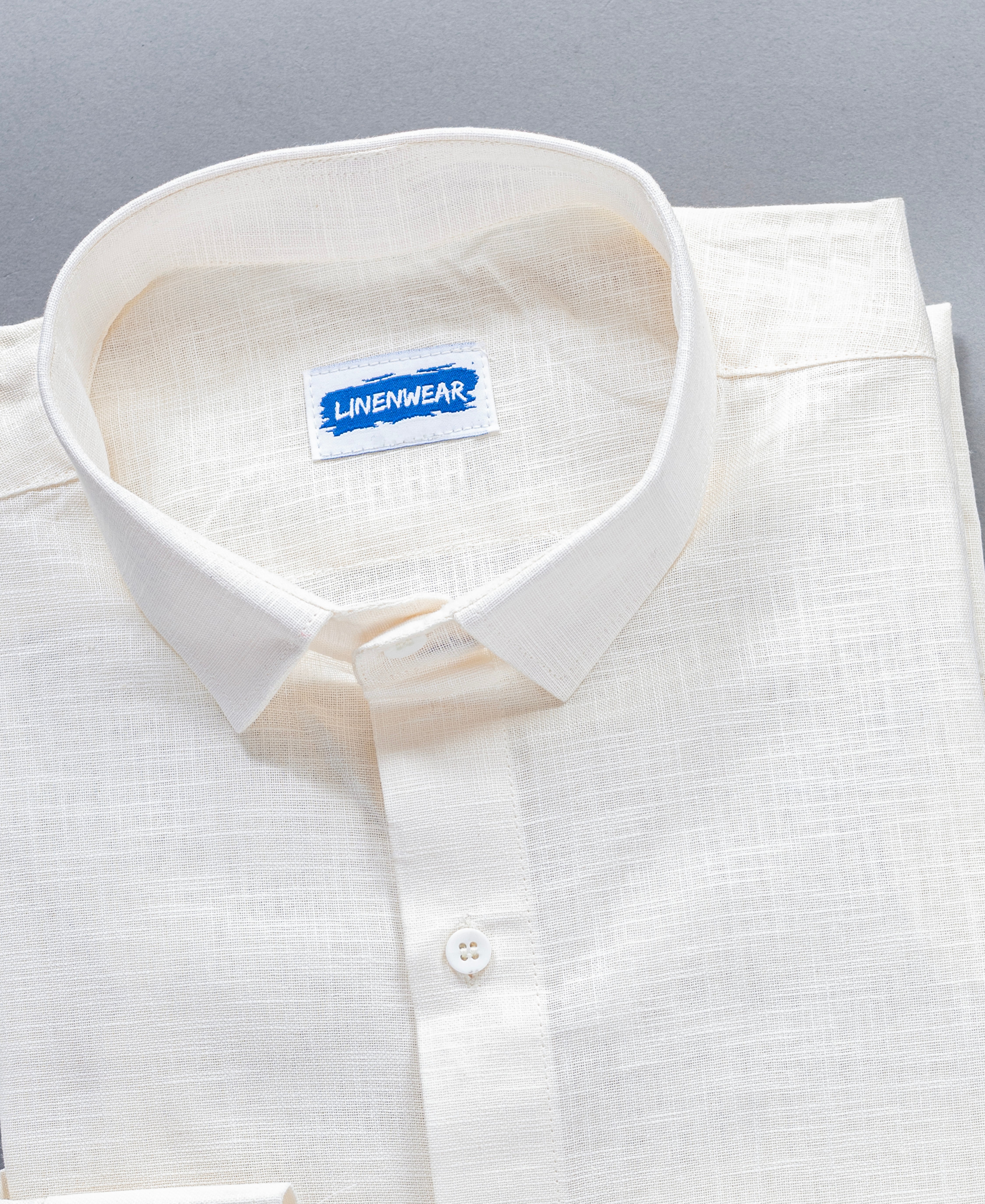 Premium Linen Blue and Off White Combo Shirt