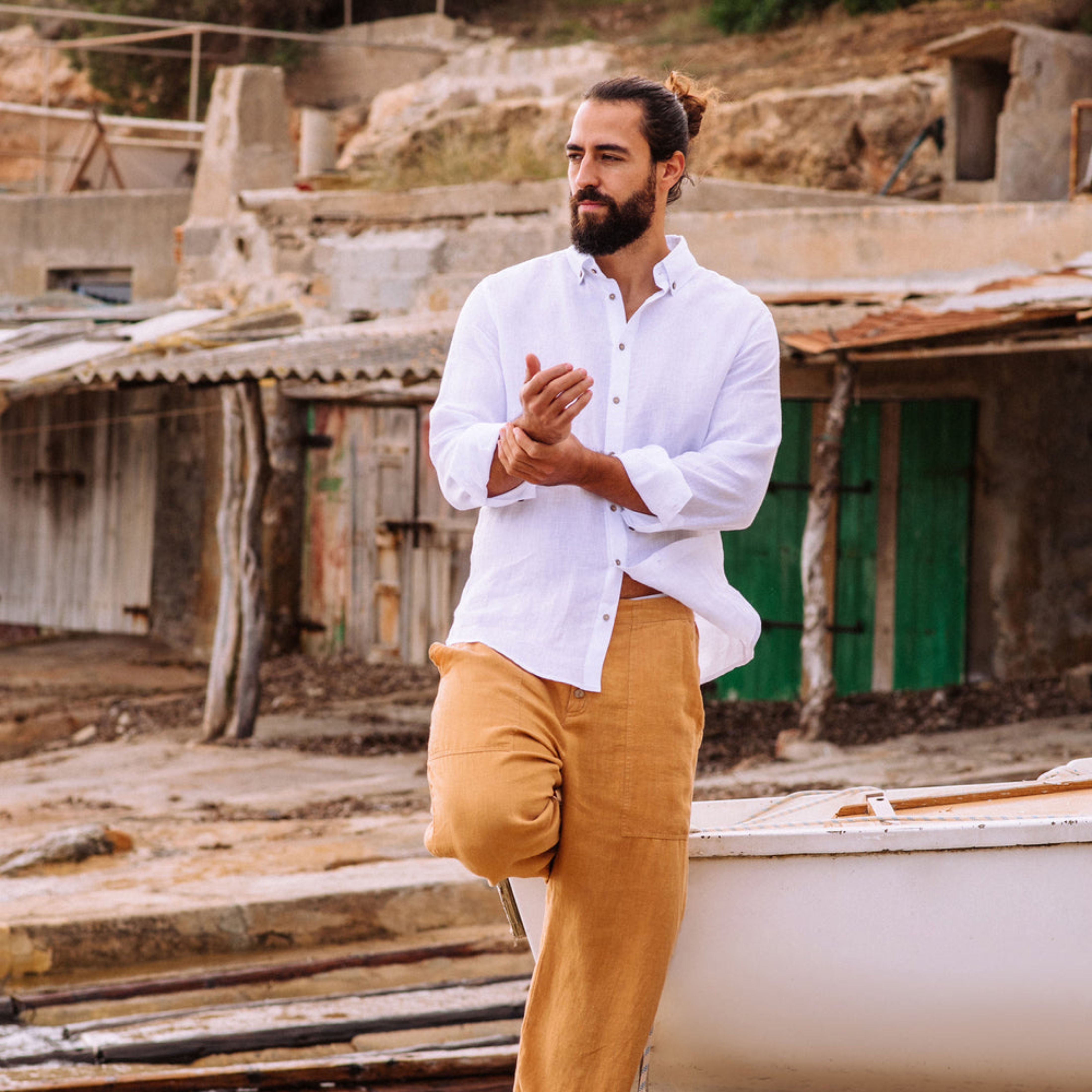 Cotton Linen Casual Combo Full Sleeve Shirt