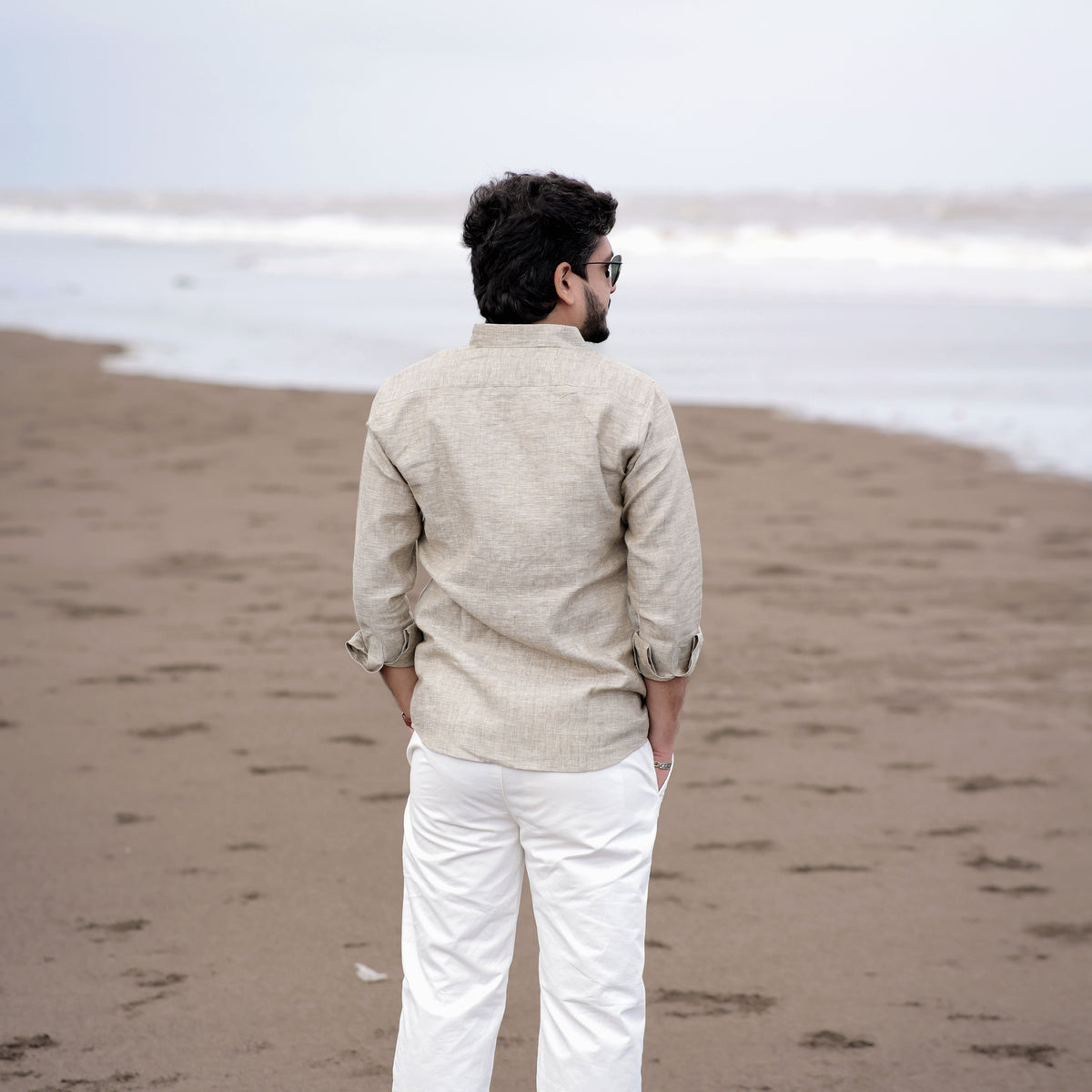 Pure Linen Combo Shirt For Men Full Sleeve