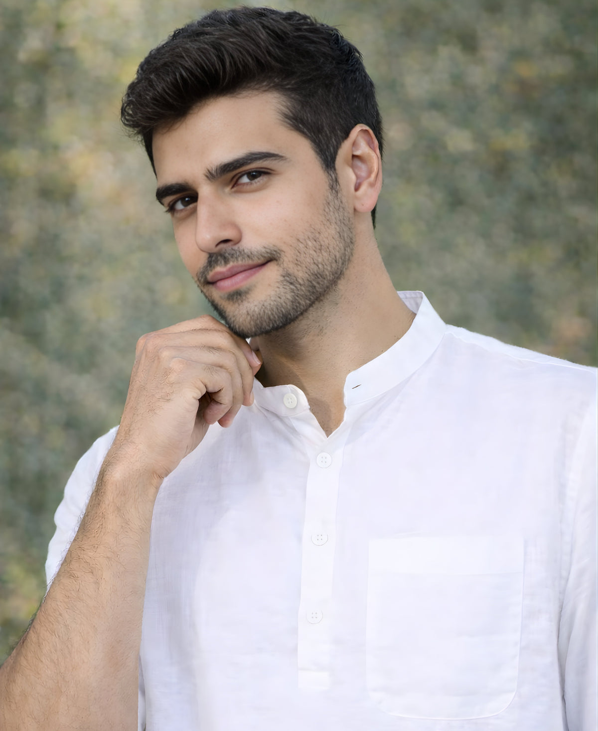 Half Sleeve Pure Linen Kurta With Pocket