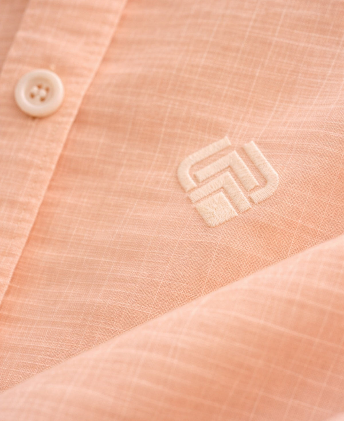 Regular Fit Pure Linen Peach Shirt For Beach Wear