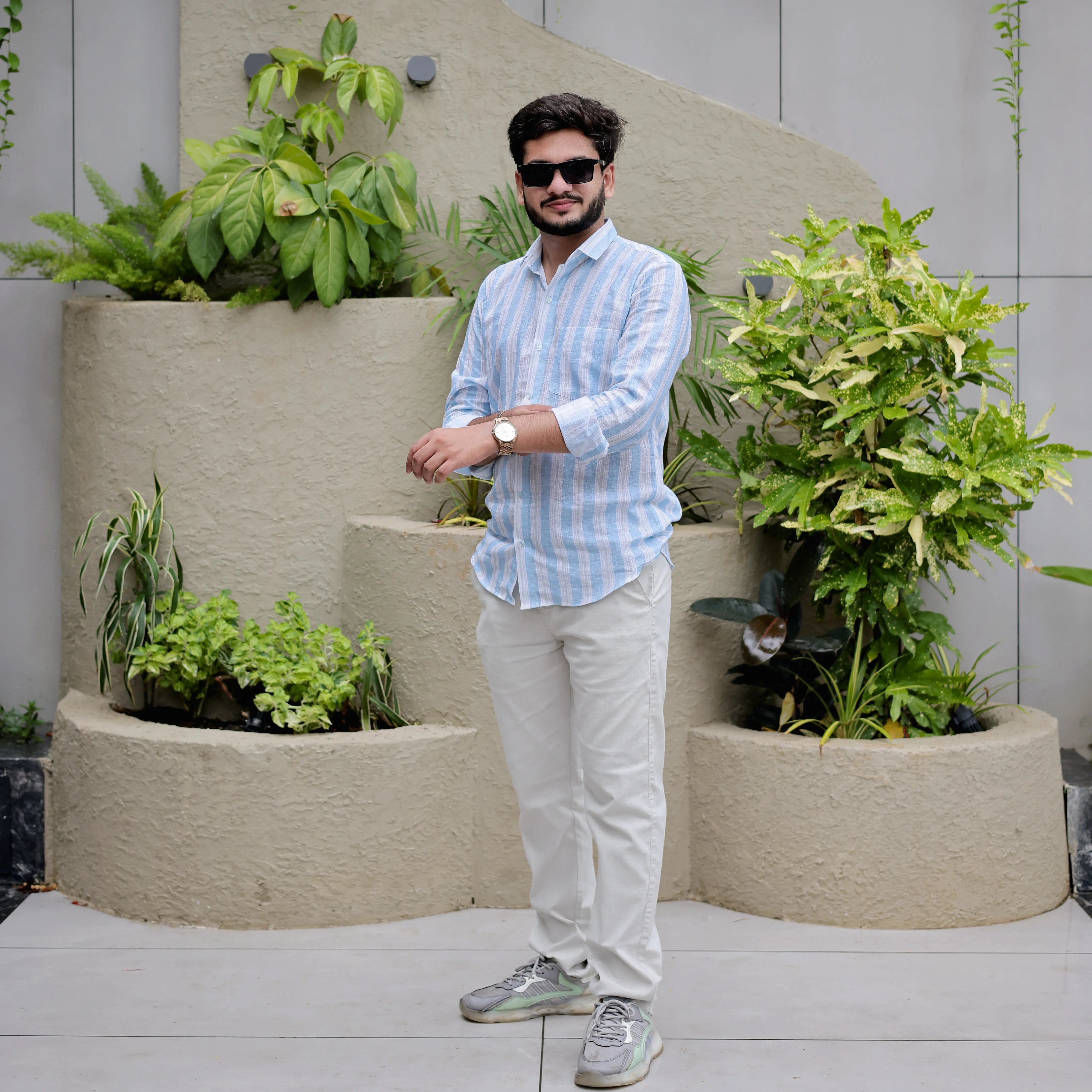 festive look linen shirt