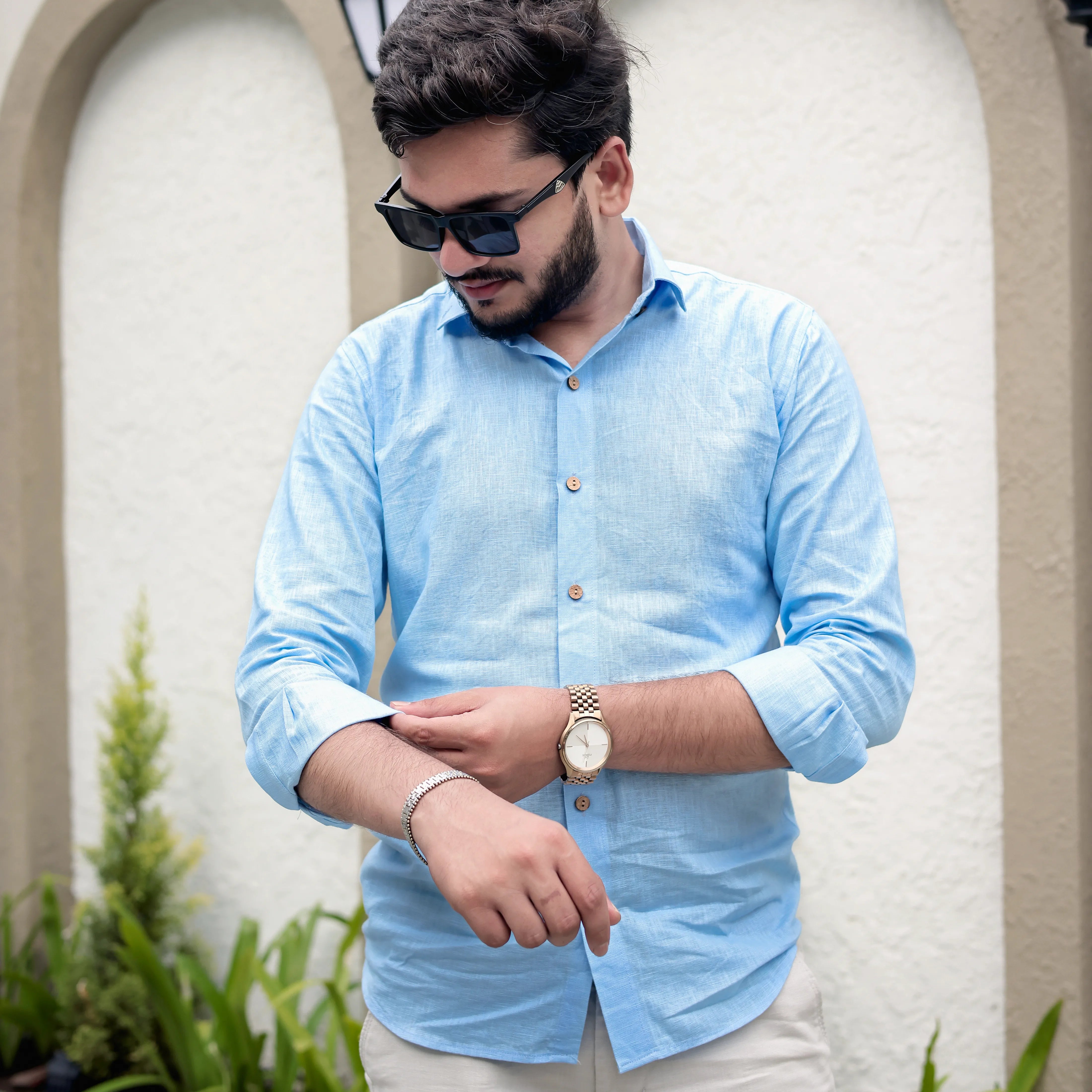 Cotton Linen Full Sleeve Slim Fit Shirt – Cool & Comfortable Summer Wear