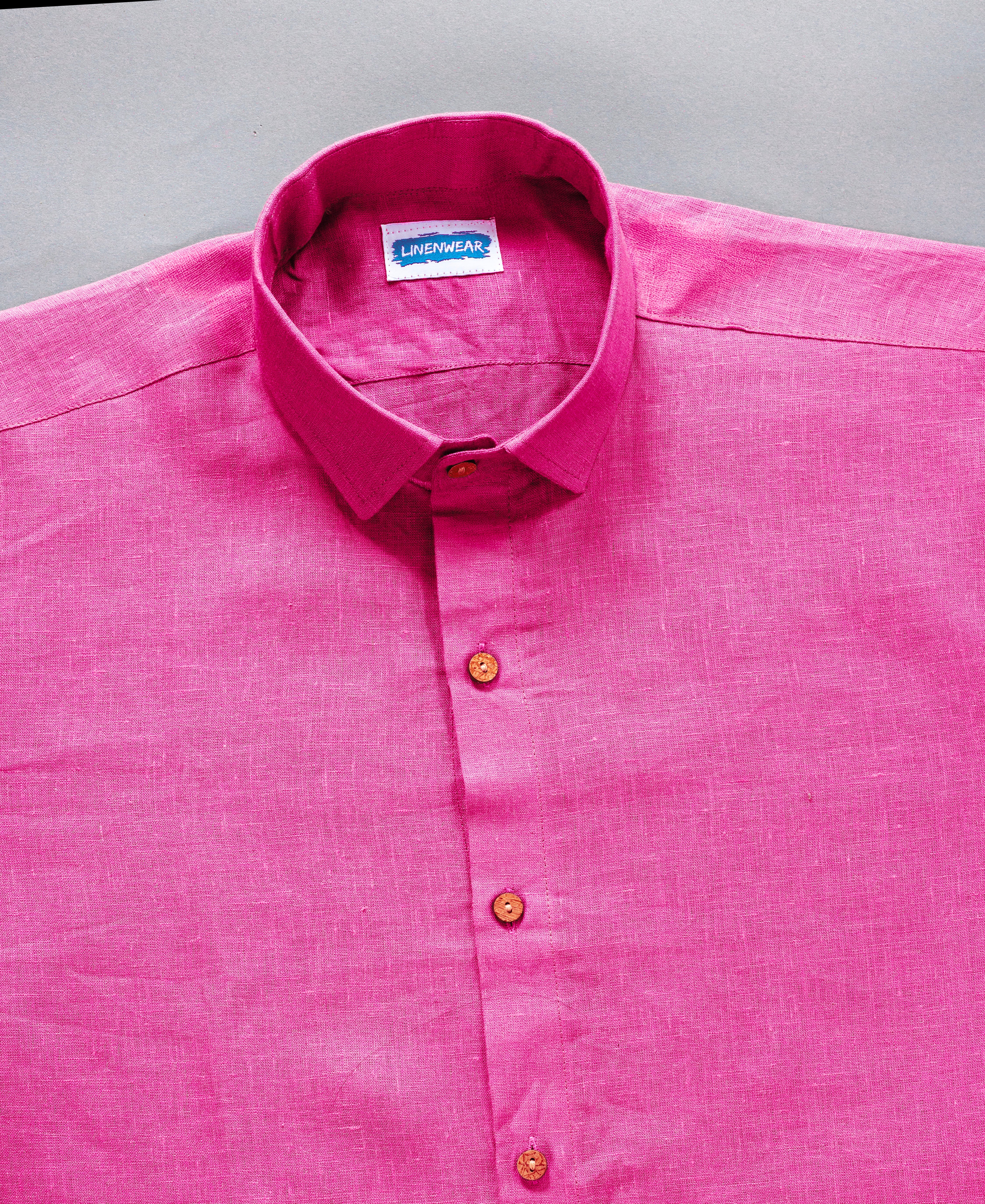 Everyday Wear Rose Flame Pure Linen Airy Soft Shirt