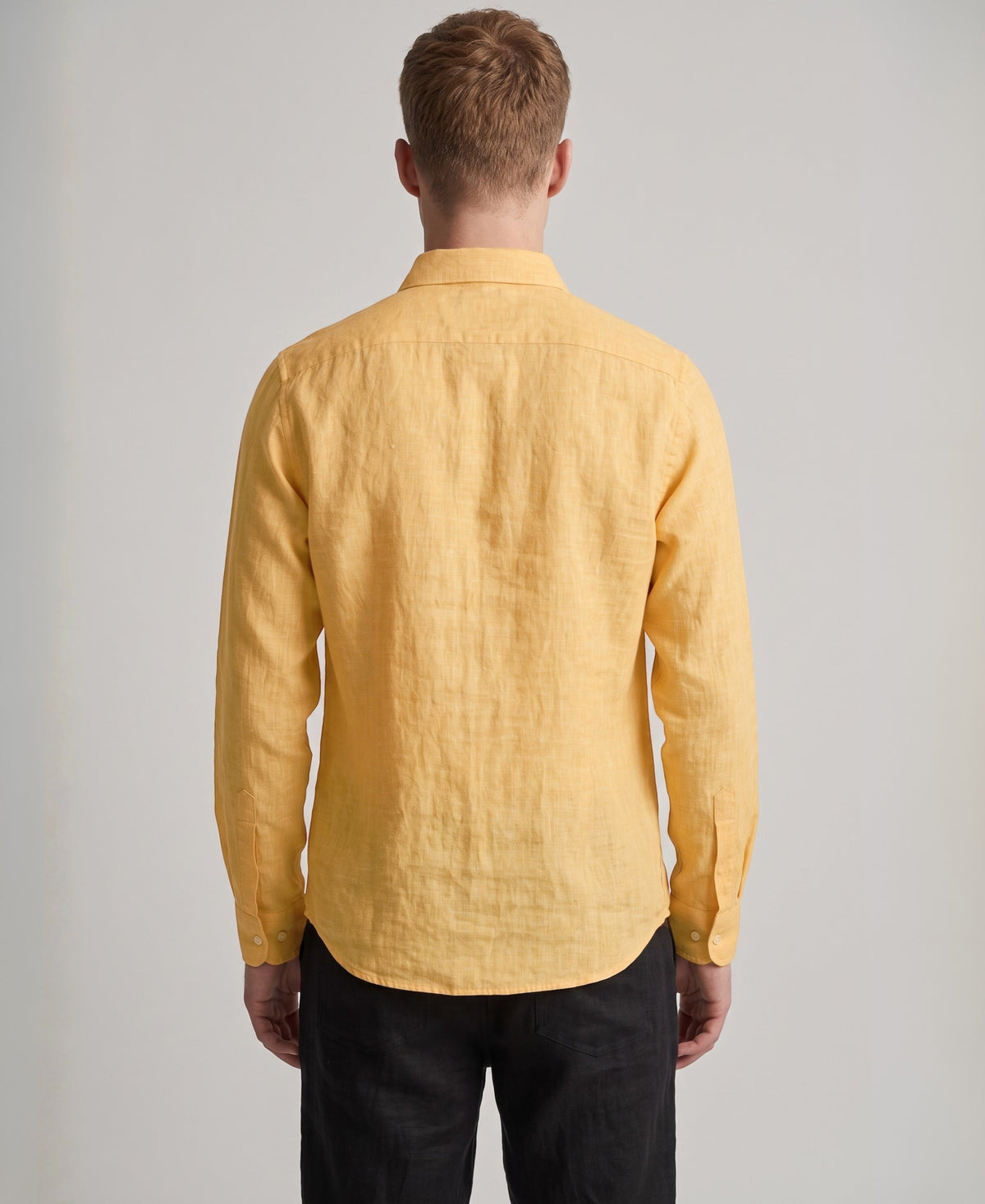 Sun Haze Pure Linen Pastel Yellow Regular Fit Shirt