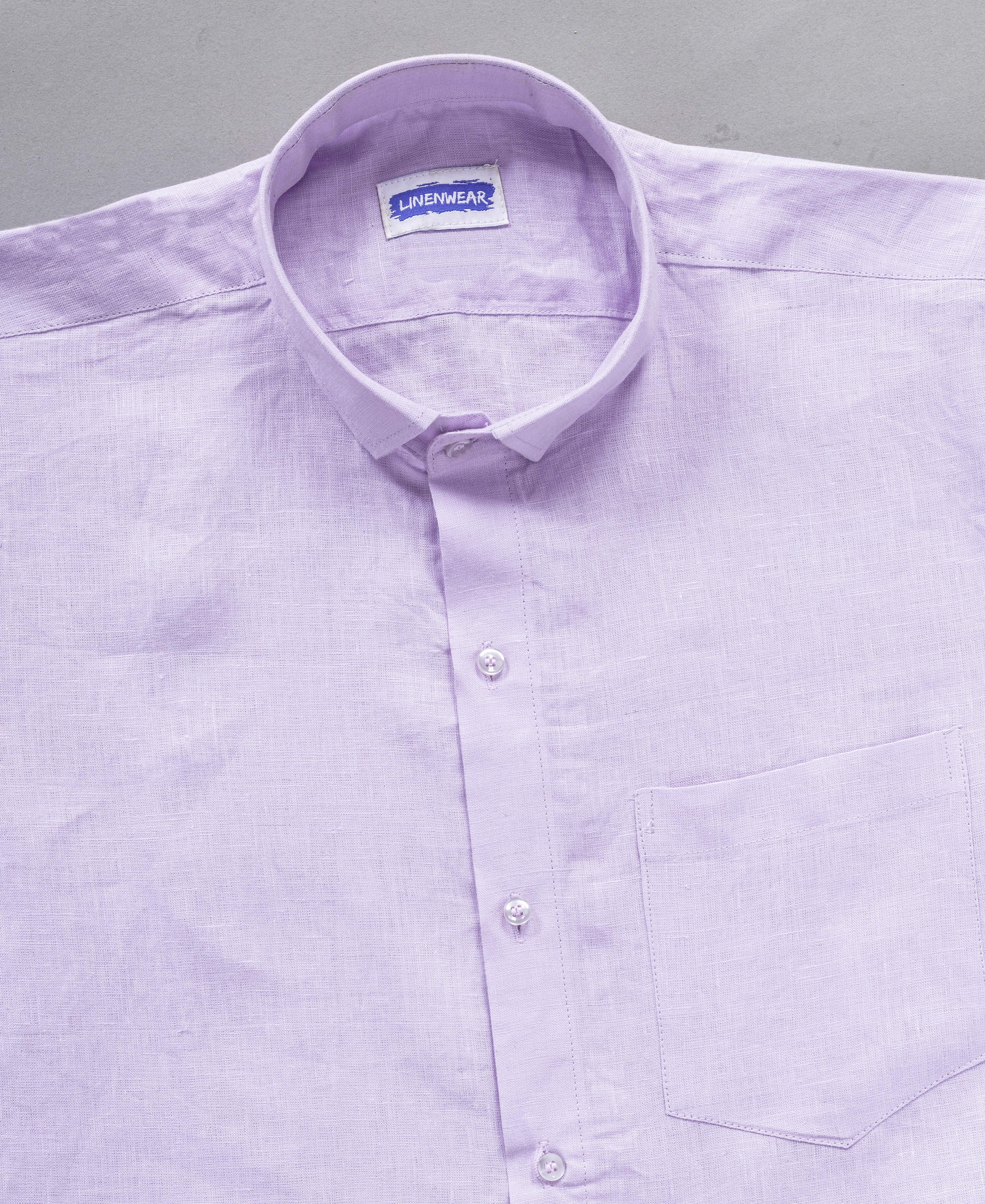 Pure Linen Shirt For Men Soft Fabric With Front Pocket