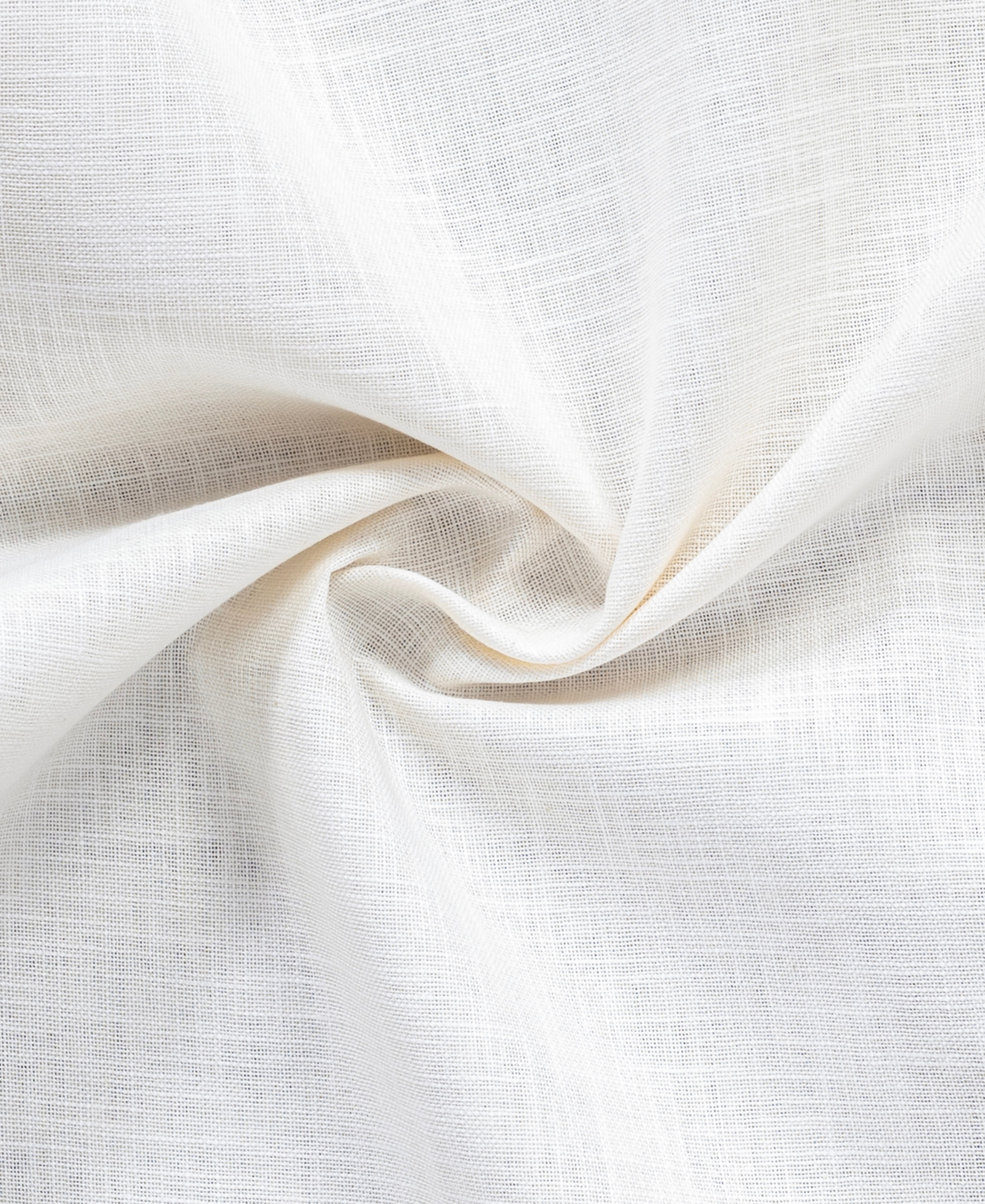 Off White Pure Linen Shirt With Spread Collar