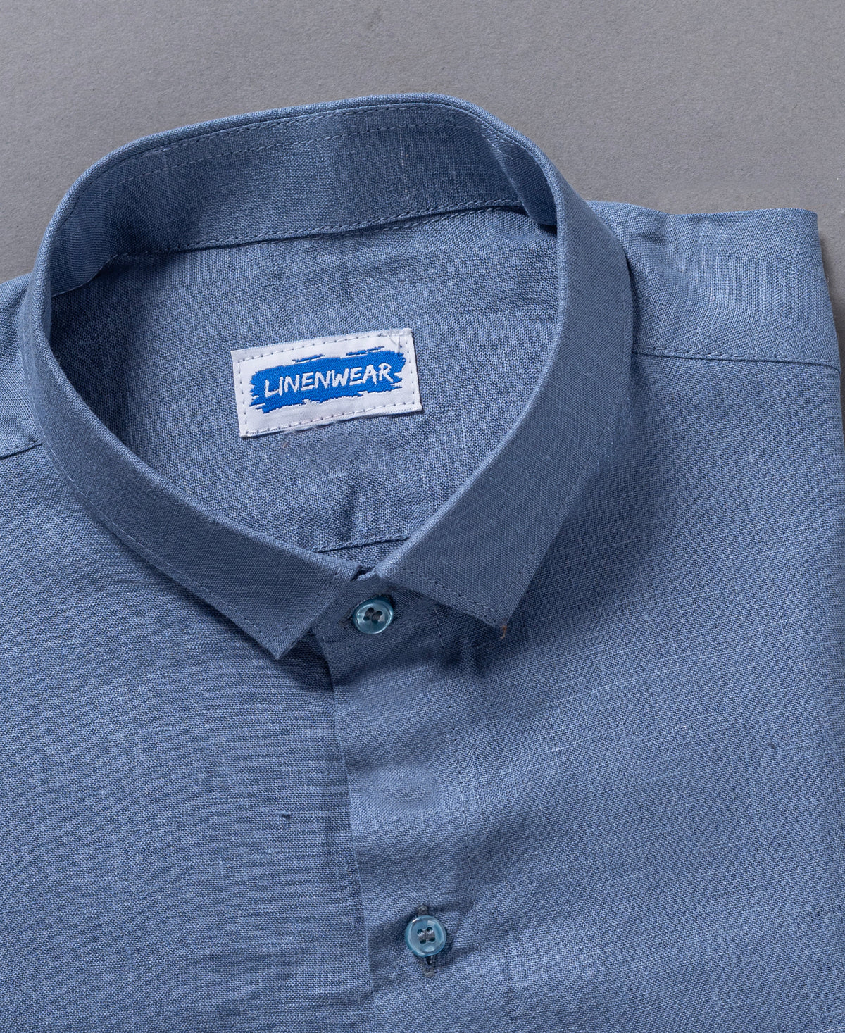 Blue Men's Pure Linen Shirt Everyday Comfort Wear