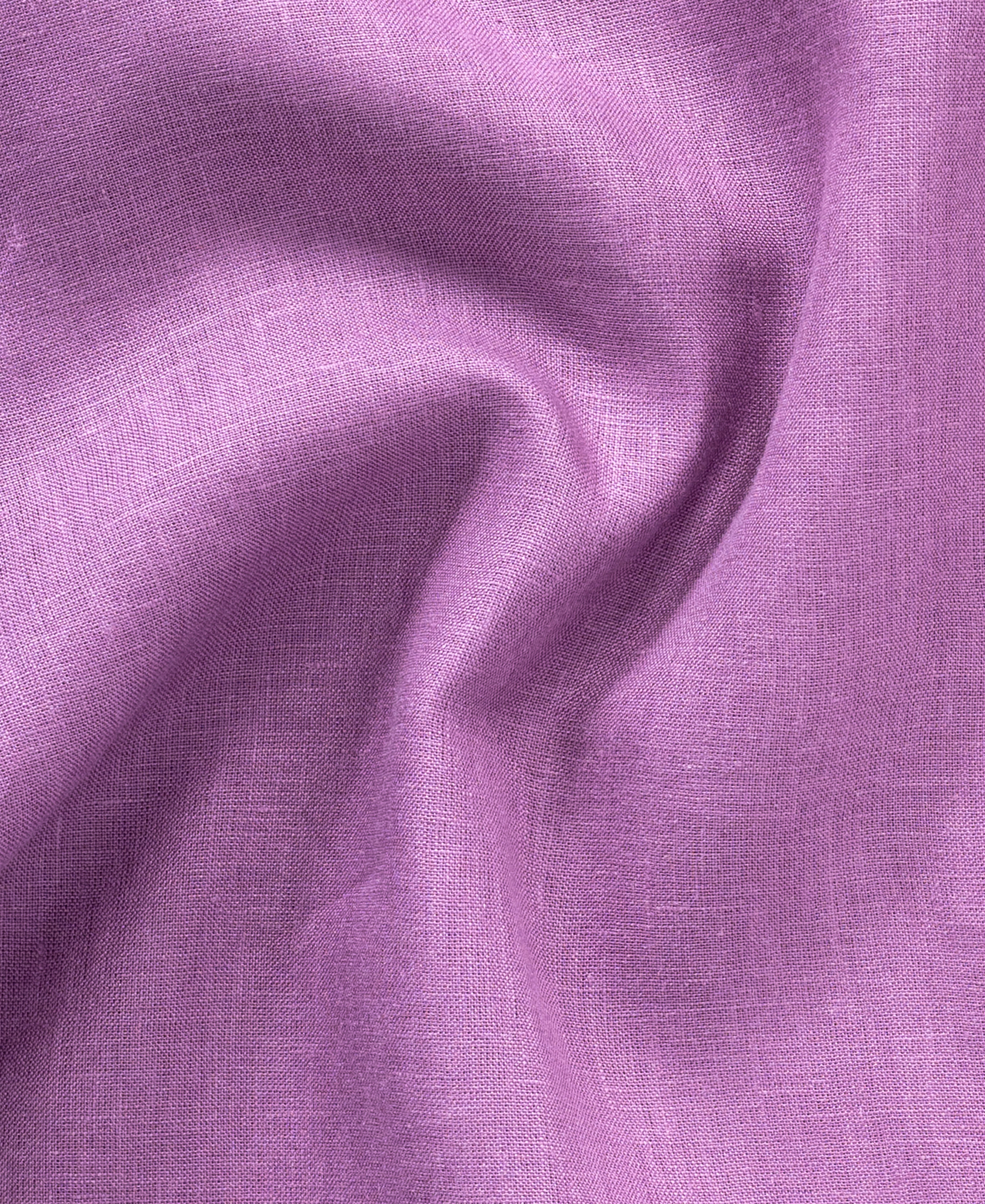 Purple Pure Linen Shirt Elegant Casual Wear With Smooth Finish