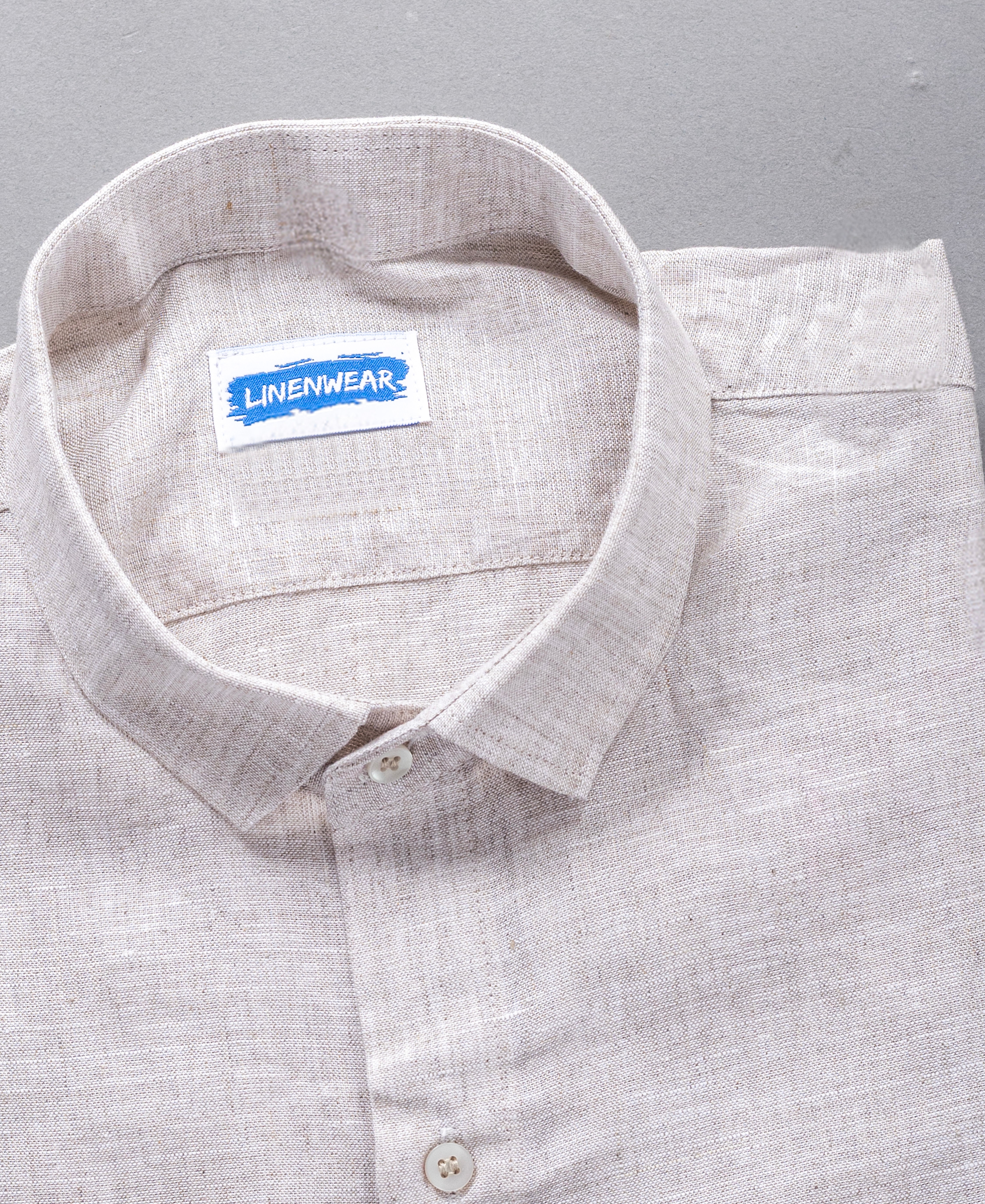 Off White Mens Pure Linen Shirt Soft Fabric Natural Classic Look