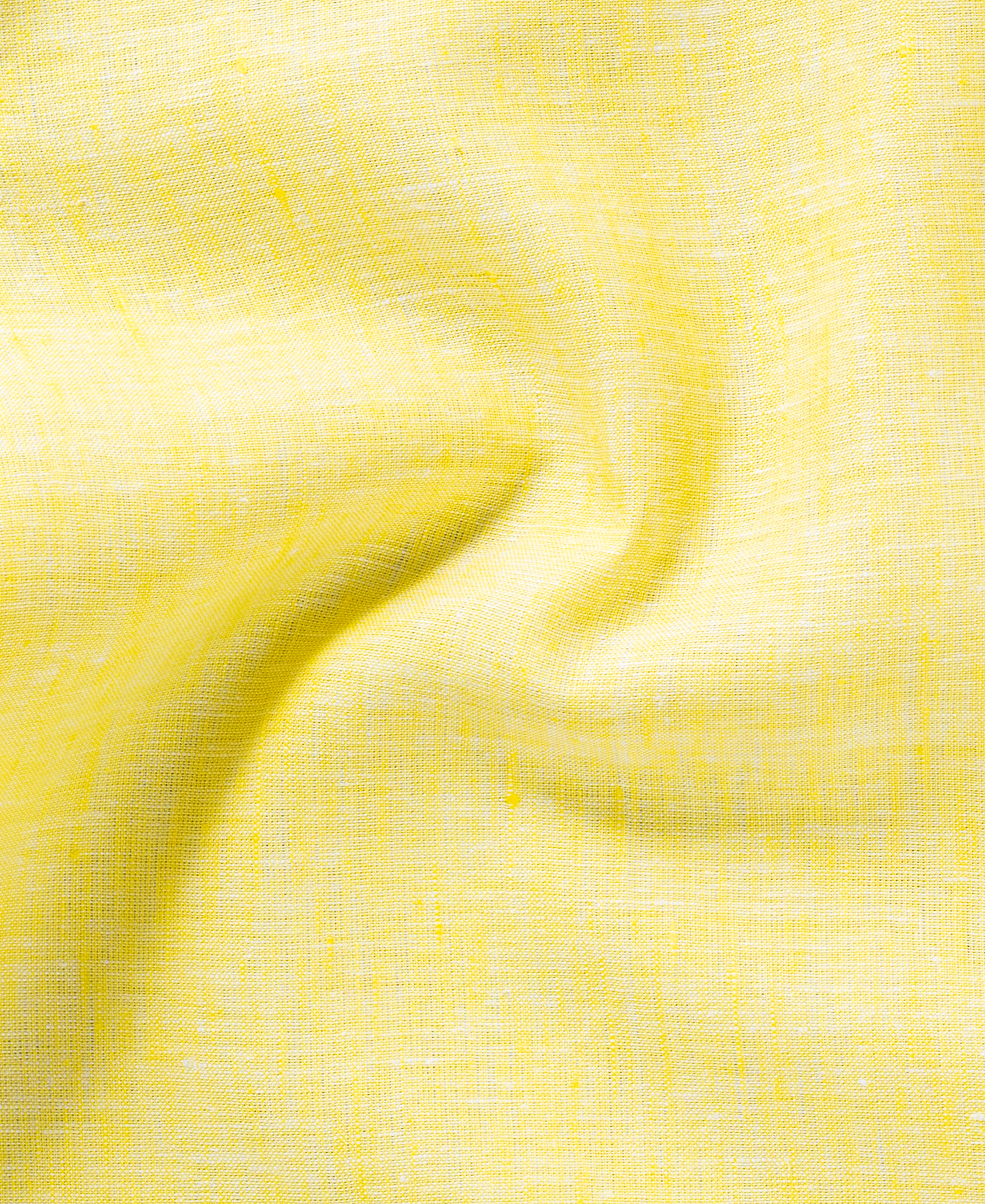 Yellow Pure Linen Full Sleeve Shirt For Men Comfort