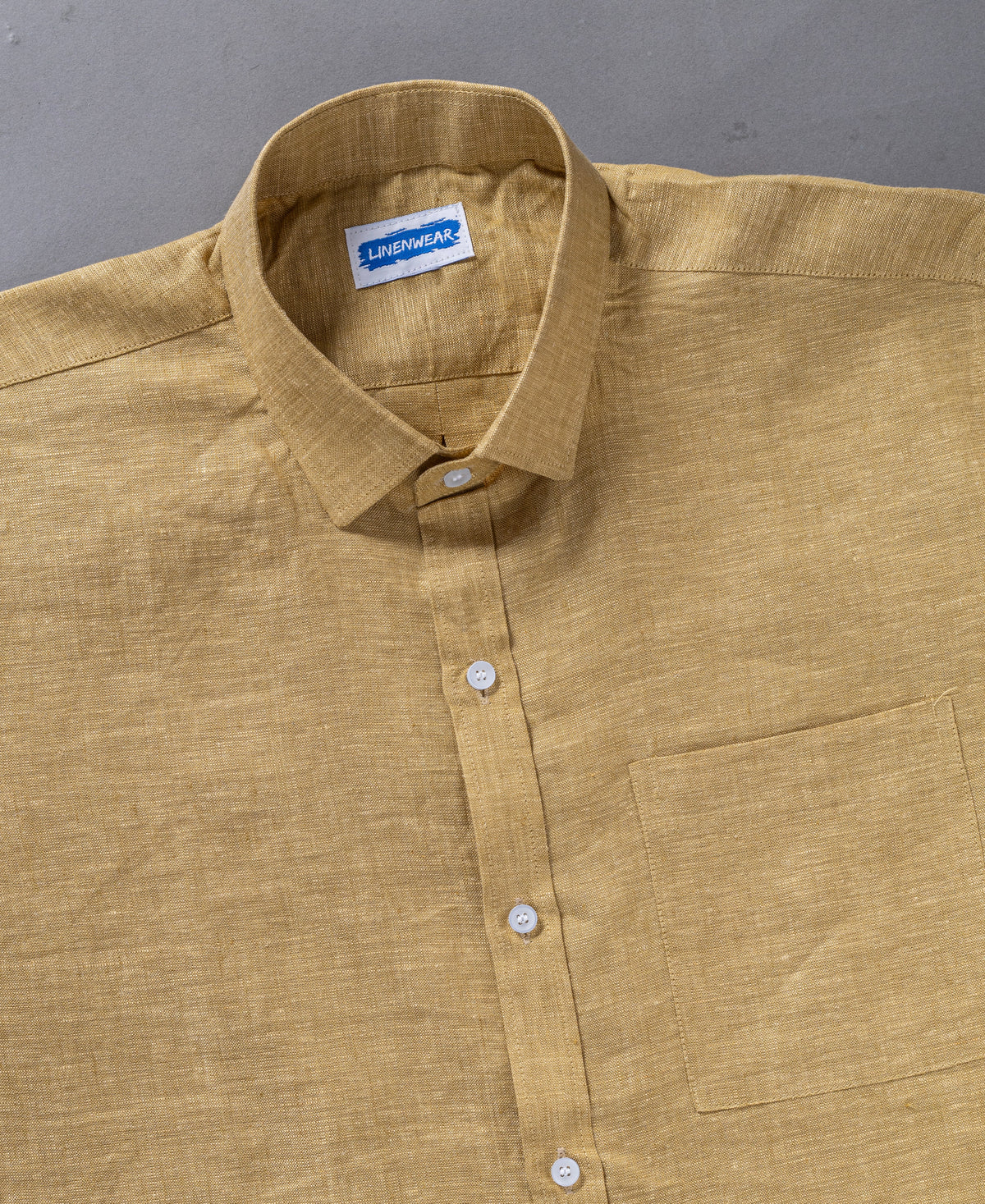 Mustard Linen Shirt Premium Soft Summer Fabric