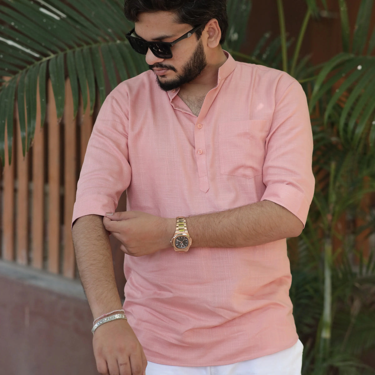 Short sleeve cotton kurta