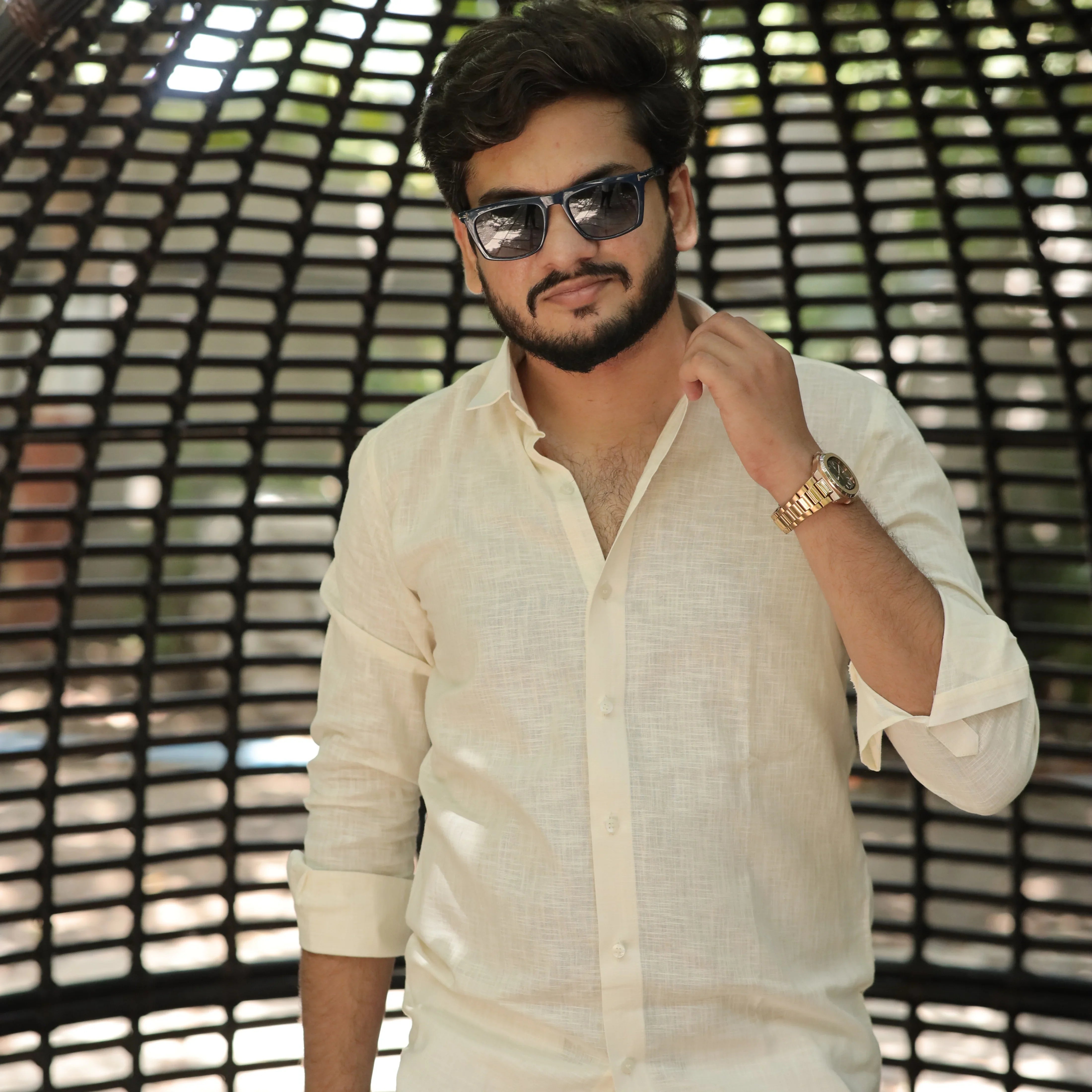 Linen Look Shirt Men