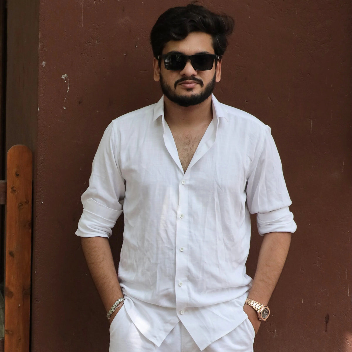 White linen shirt men