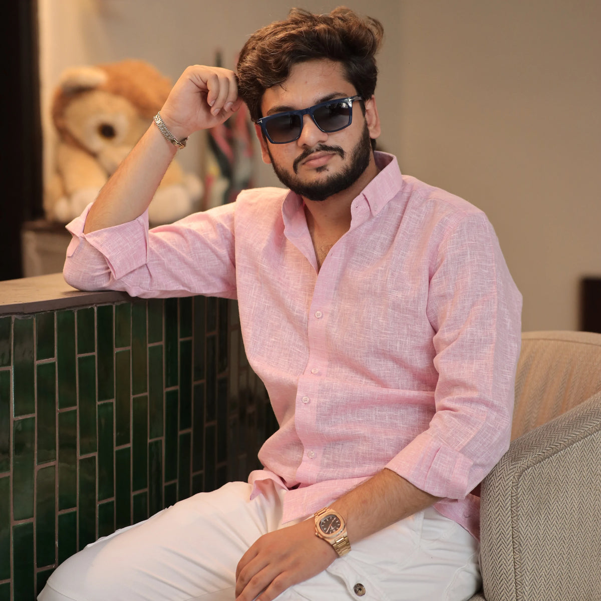 Summer linen shirt men