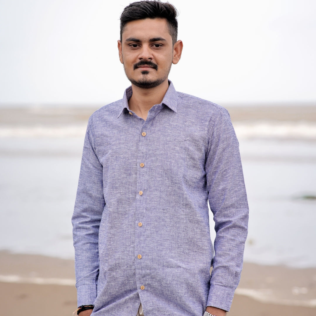 Lavender Haze Full Sleeve Soft Pure Linen Shirt