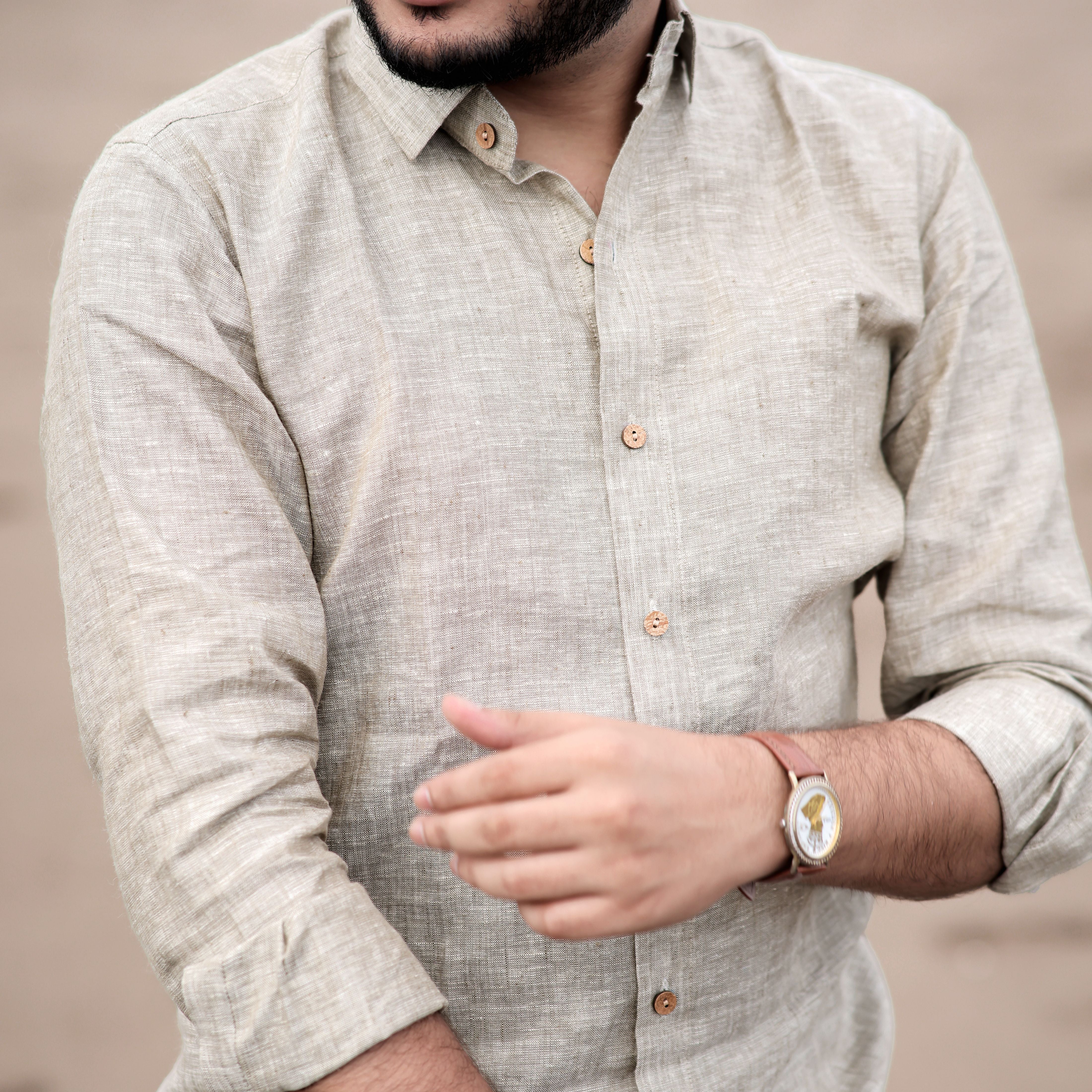 solid linen casual shirt