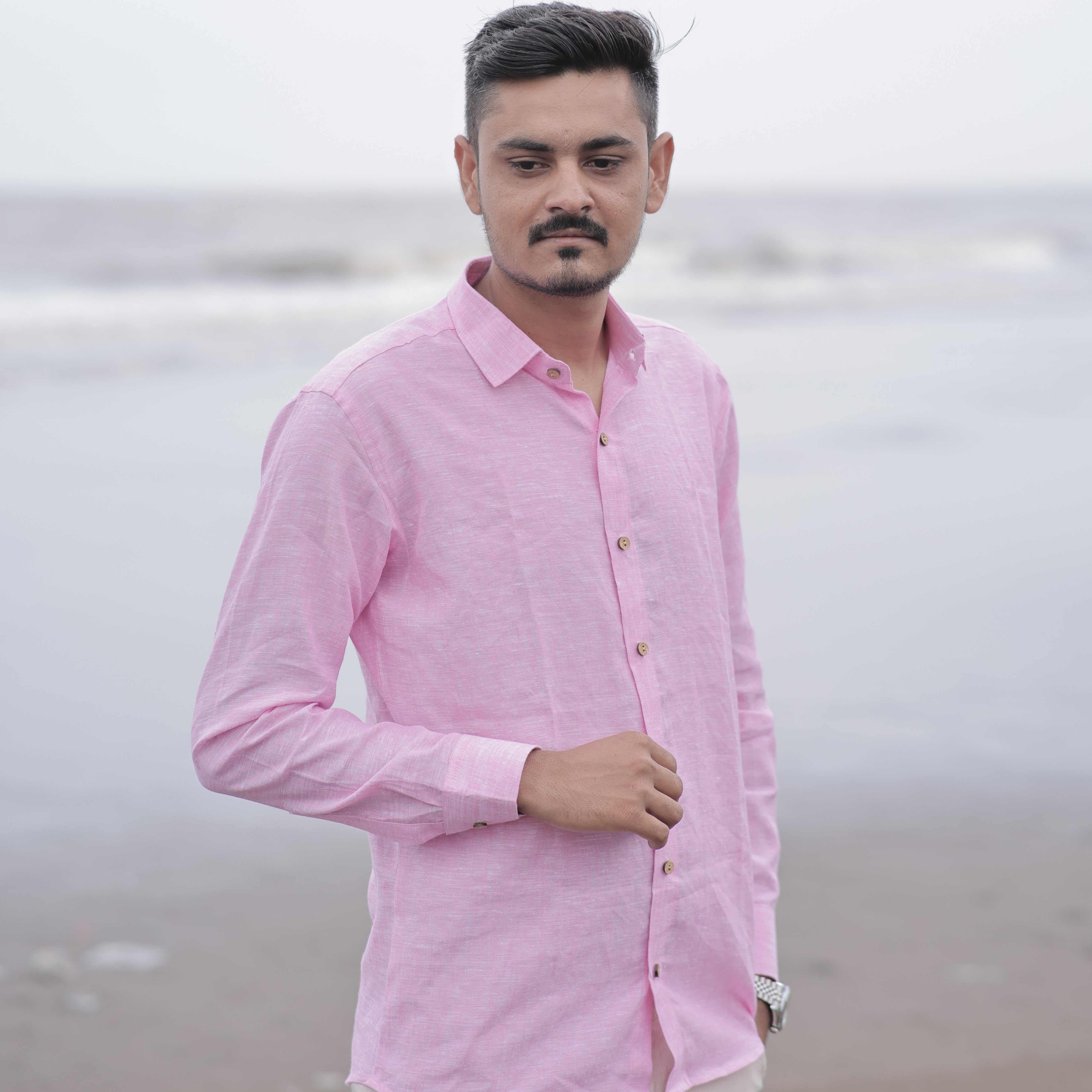 Casual Pink Shirt for Men