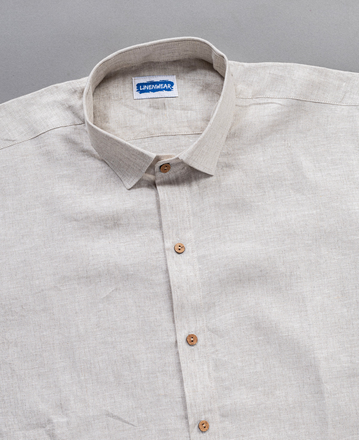 Beige Comfort Wear Sandy Shore Pure Linen Full Sleeve Shirt