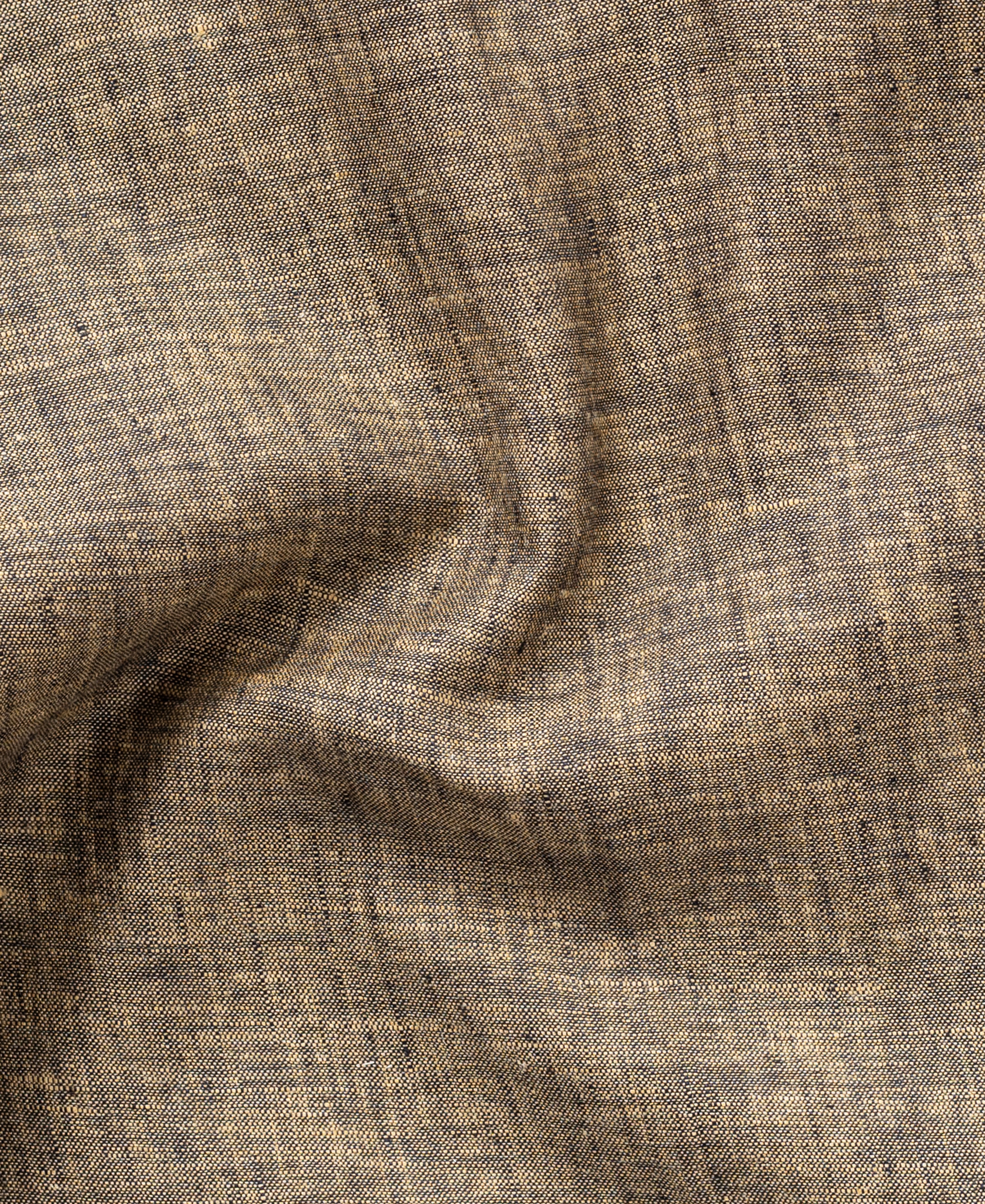 Full Sleeve Olive Green Pure Linen Wooden Button Shirt