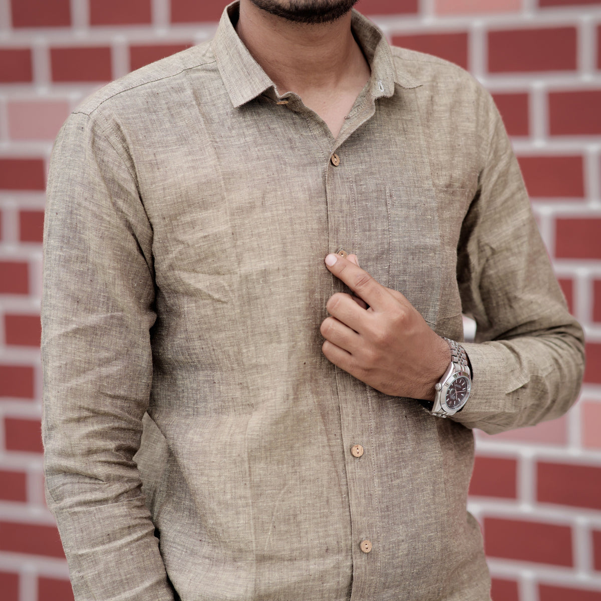 plain linen shirt men