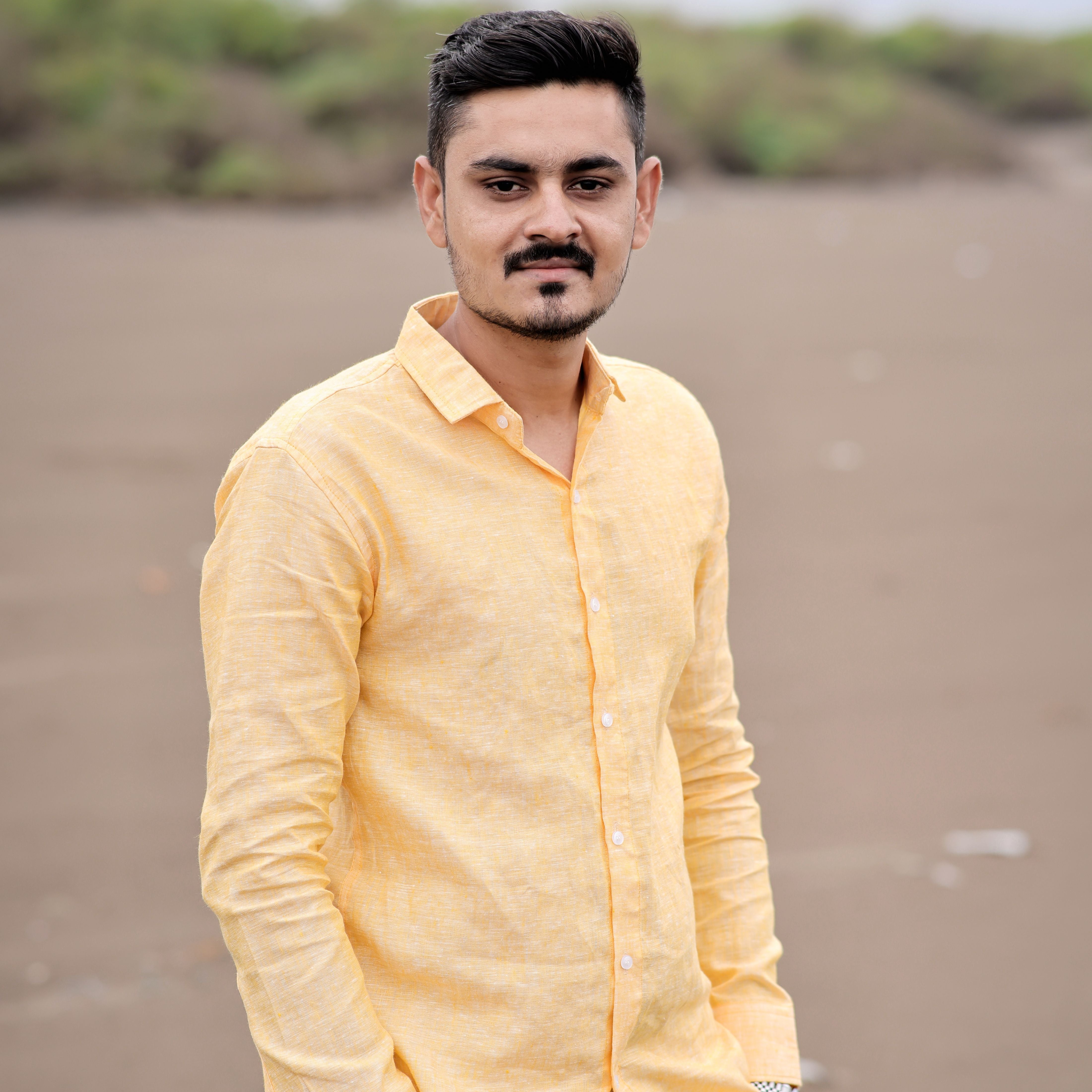 yellow linen shirt for men