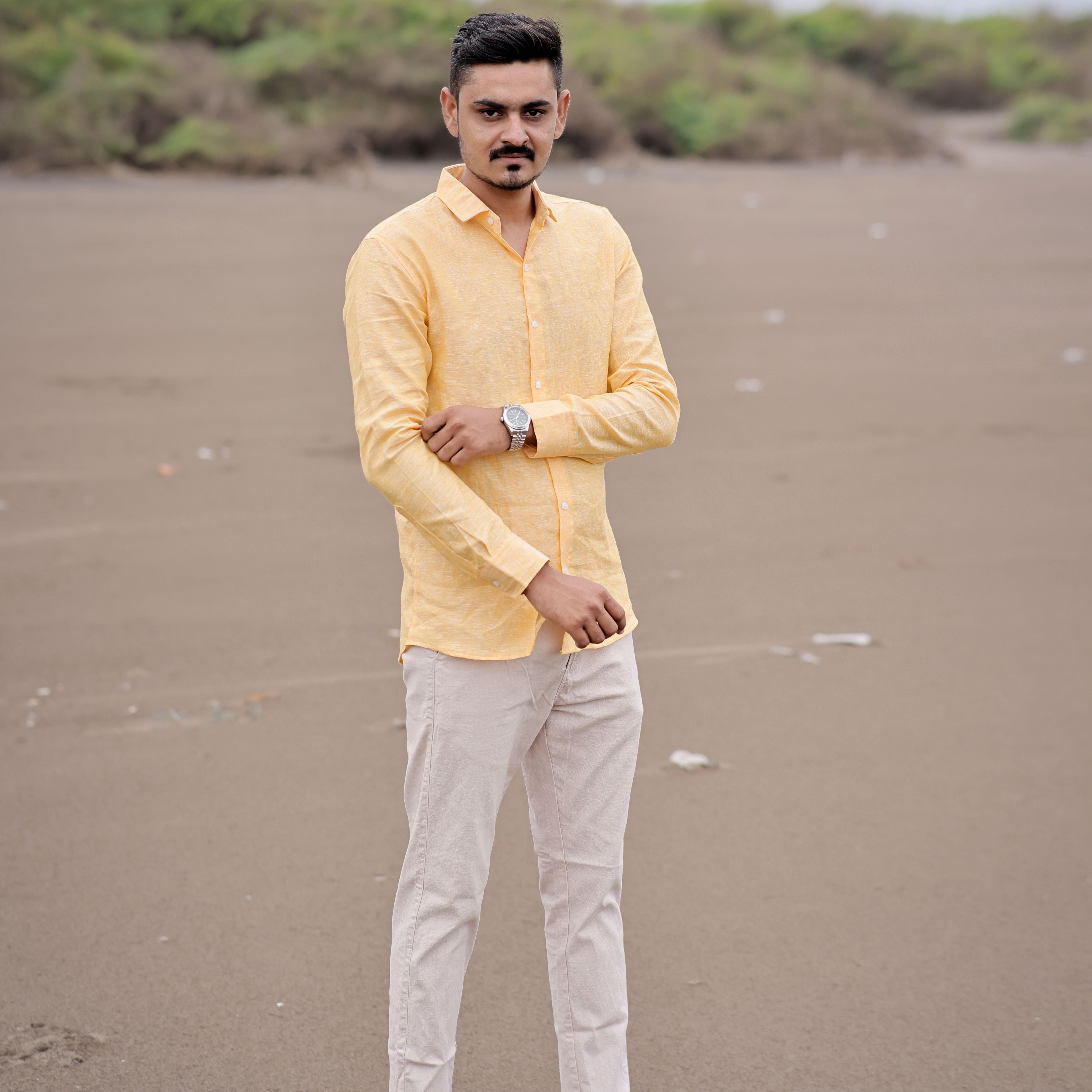 plain yellow shirt