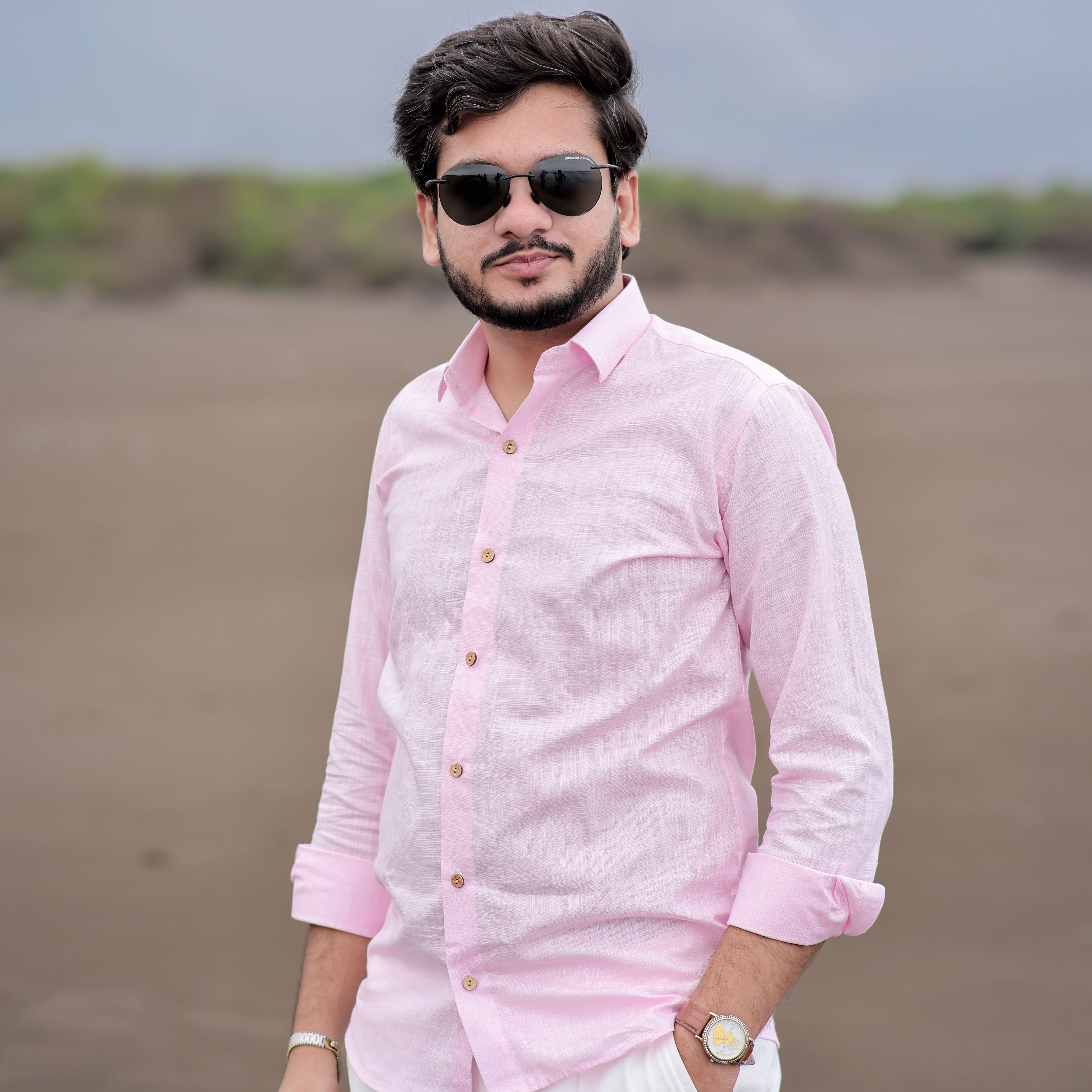 men pink shirt