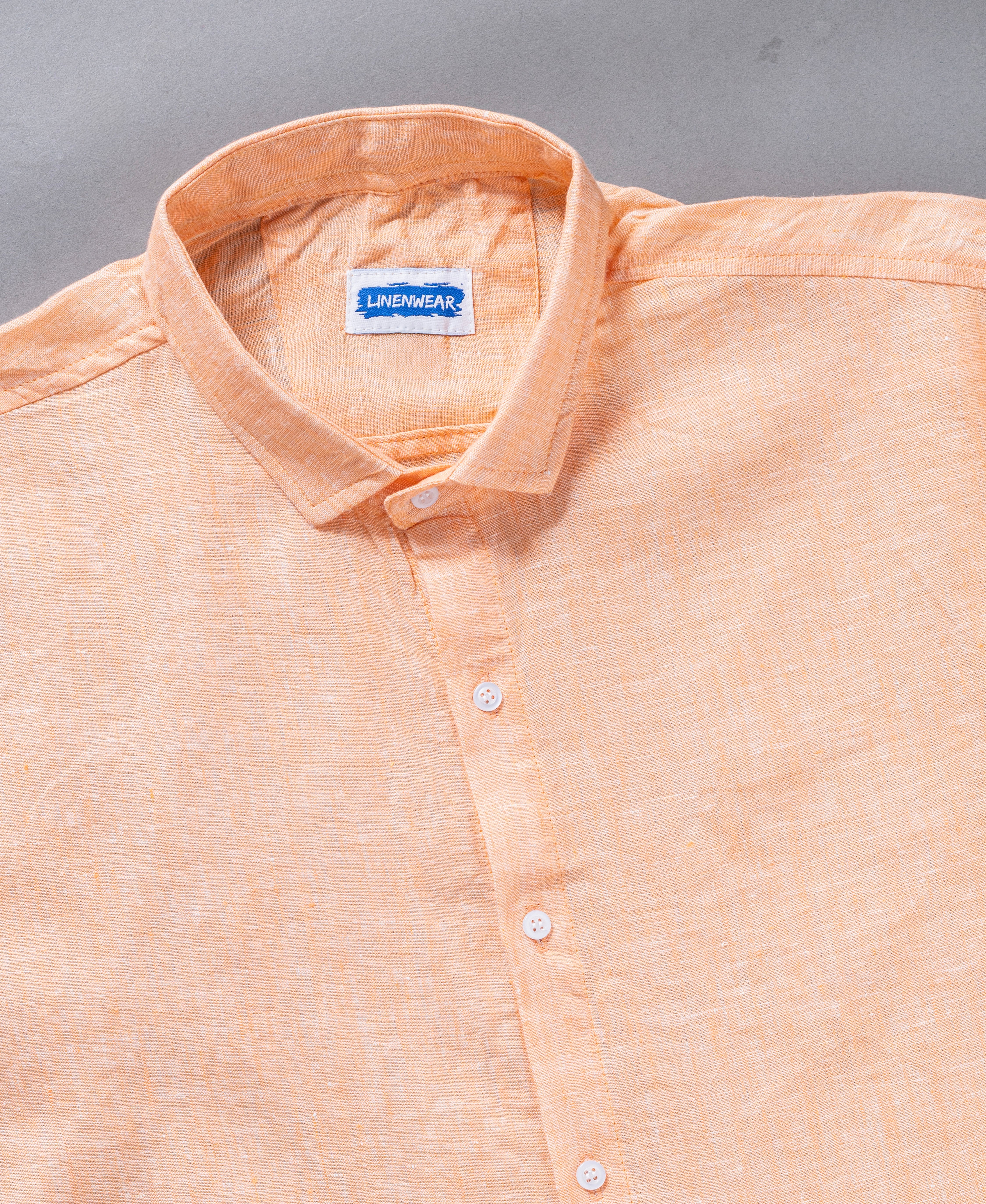 Peach Pure Linen Soft Touch Classic Every Season Shirt