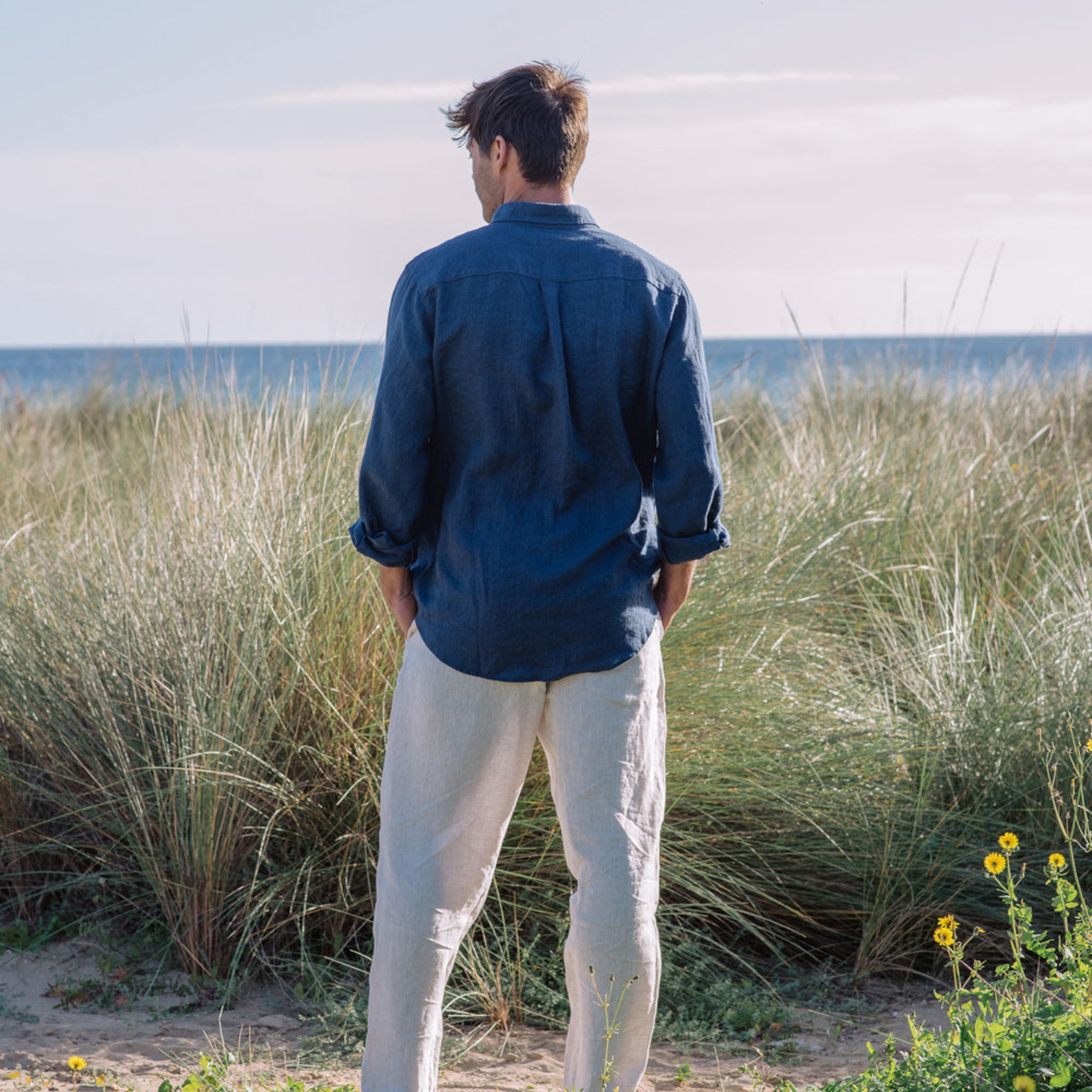 Deep Navy Classic Linen Shirt - Linen Wear