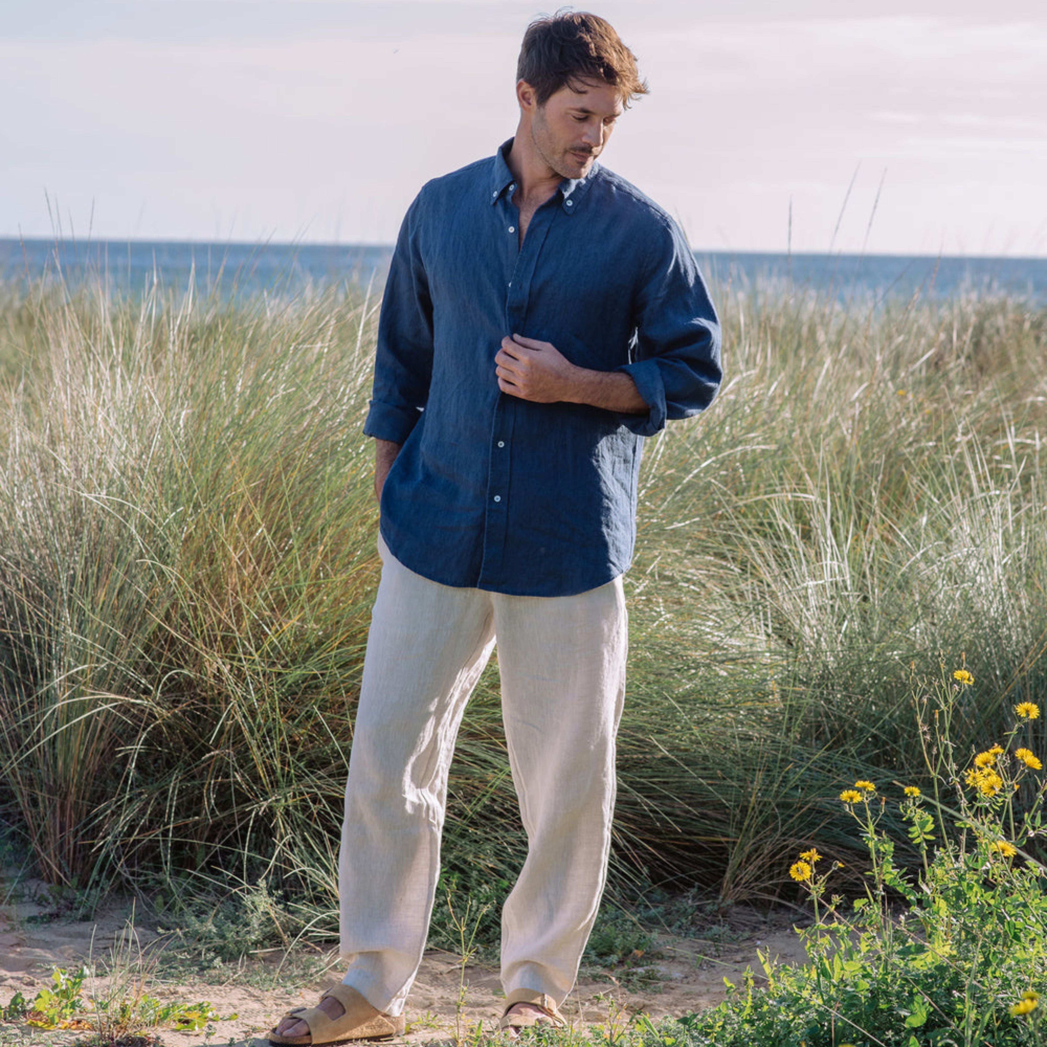 Deep Navy Classic Linen Shirt - Linen Wear