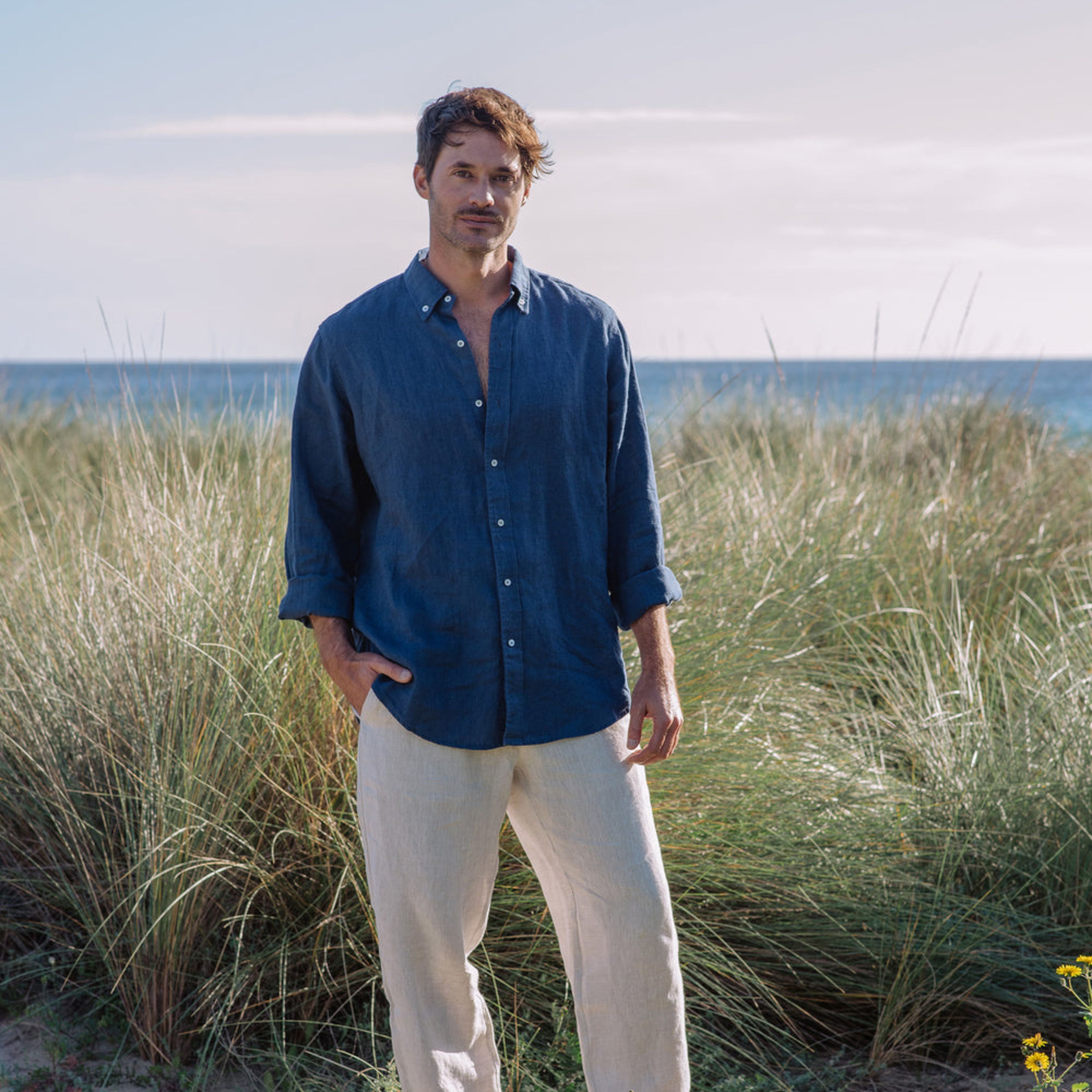 Deep Navy Classic Linen Shirt - Linen Wear