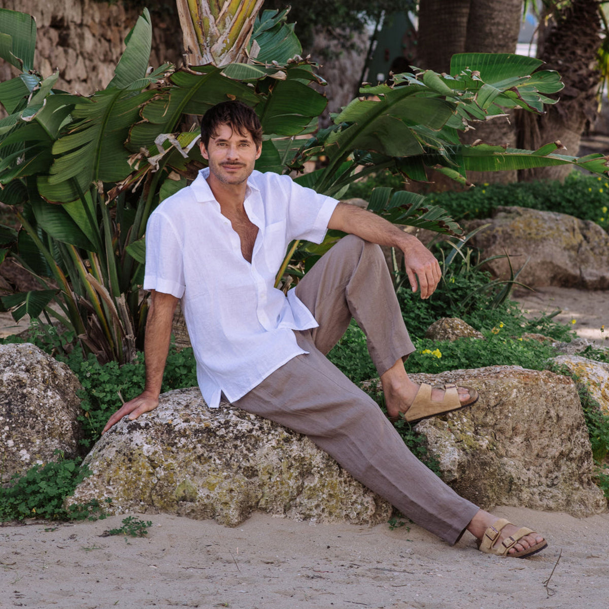 men’s linen short sleeve shirt