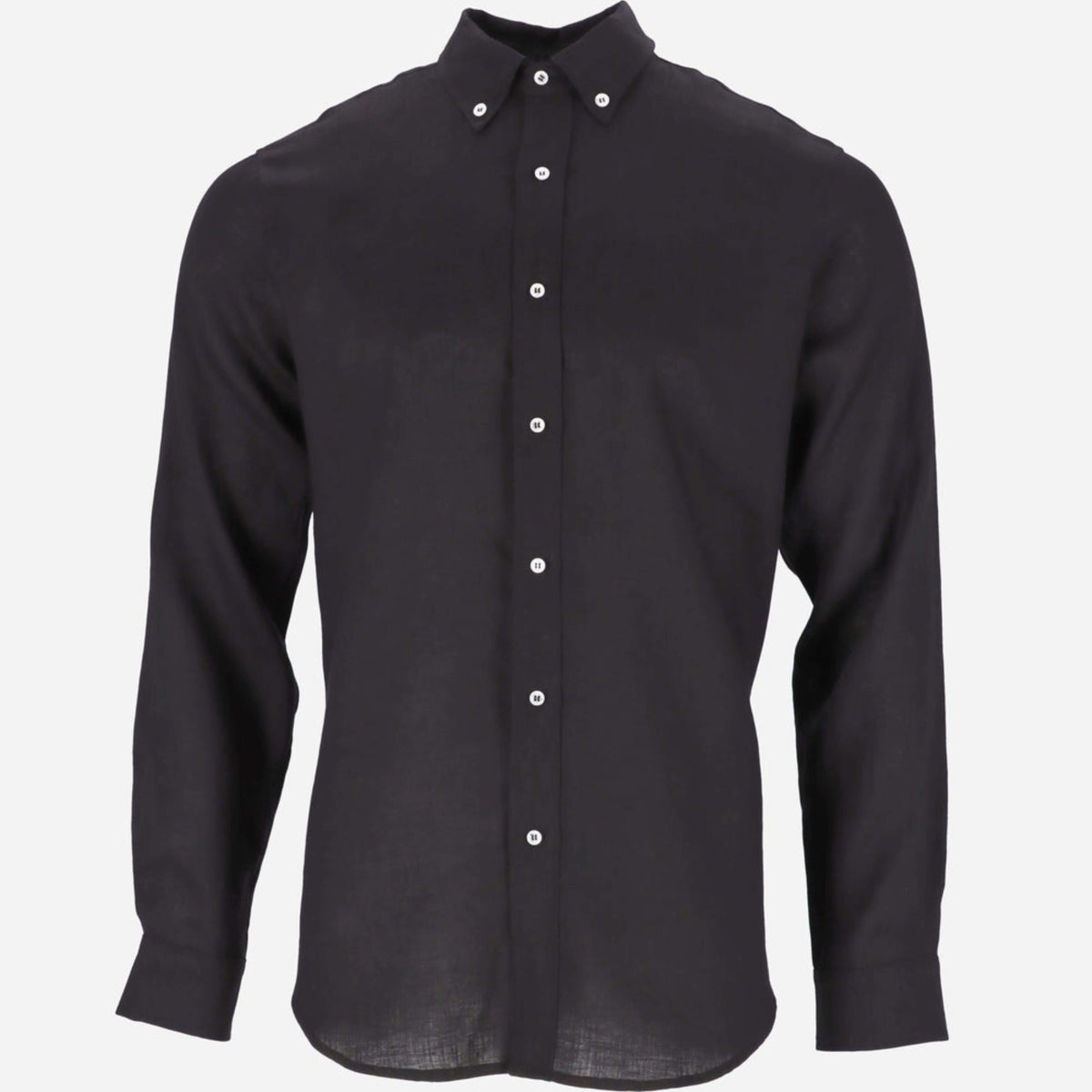 Black Linen Long Sleeve Shirt - Linen Wear
